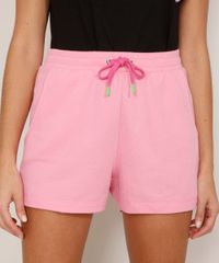 Short-de-Moletom-Smiley-com-Cordao-e-Bolsos-Cintura-Alta-Rosa-9976768-Rosa_1