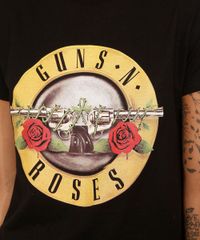 Camiseta-de-Algodao-da-Banda-Guns-N--Roses-Manga-Curta-Decote-Redondo-Preta-9979637-Preto_2