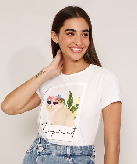 Camiseta-de-Algodao-Gato-com-Oculos--Tropicat--Manga-Curta-Decote-Redondo-Branca-9981735-Branco_1