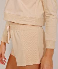 Kit-de-Blusa-Cropped-com-Capuz---Short-de-Moletom-Cintura-Media-Basicos-com-Recorte-Canelado-Bege-9987036-Bege_3