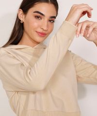 Kit-de-Blusa-Cropped-com-Capuz---Short-de-Moletom-Cintura-Media-Basicos-com-Recorte-Canelado-Bege-9987036-Bege_4