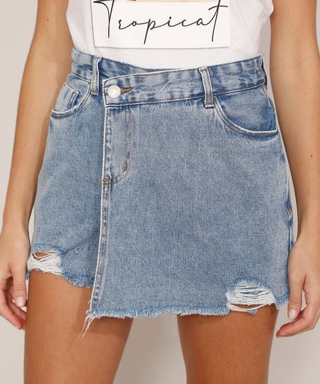 Short-Saia-Transpassado-Assimetrico-Jeans-com-Barra-Destroyed-Cintura-Alta-Azul-Claro-9989216-Azul_Claro_1 Short-Saia-Transpassado-Assimetrico-Jeans-com-Barra-Destroyed-Cintura-Alta-Azul-Claro-9989216-Azul_Claro_1