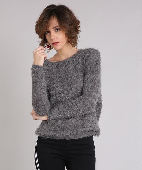 Sueter-Feminino-em-Trico-Felpudo-com-Lurex-Manga-Longa-Decote-Redondo-Cinza-8834894-Cinza_1
