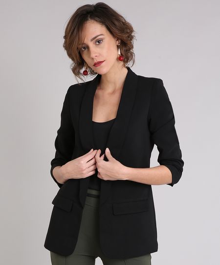 Blazer-Feminino-Longo-Boyfriend-com-Franzido-na-Manga-Preto-8915811-Preto_1