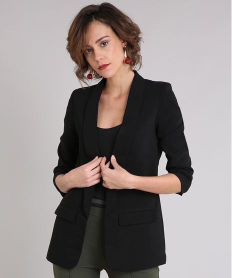 Blazer-Feminino-Longo-Boyfriend-com-Franzido-na-Manga-Preto-8915811-Preto_1