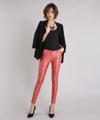 Calca-Feminina-Skinny-Resinada-com-Friso-Coral-8688933-Coral_3