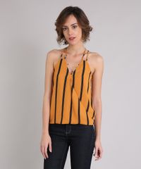 Regata-Feminina-Transpassada-Listrada-Alcas-Finas-Decote-V-Amarelo-Escuro-9037730-Amarelo_Escuro_1