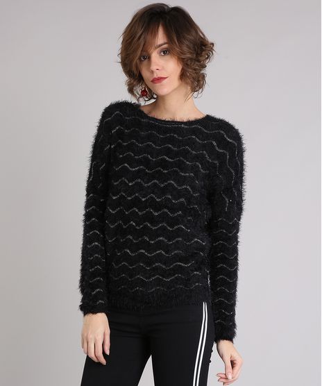 Sueter-Feminino-em-Trico-Felpudo-com-Lurex-Manga-Longa-Decote-Redondo-Preto-8834894-Preto_1