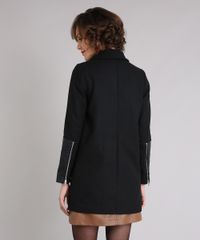 Casaco-Feminino-Longo-Gola-Ampla-em-Feltro-com-Recorte-e-Ziper-na-Manga-Preto-8892718-Preto_2