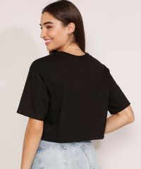 Camiseta-Cropped-de-Algodao-Smiley-Manga-Curta-Decote-Redondo-Preta-9983752-Preto_4