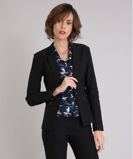 Blazer-Feminino-em-Jacquard-com-Ziper-no-Bolso-Preto-9018208-Preto_1