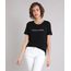 Blusa-Feminina--Classic-and-Stylish--com-Bordado-Manga-Curta-Decote-Redondo-Preta-9210484-Preto_1