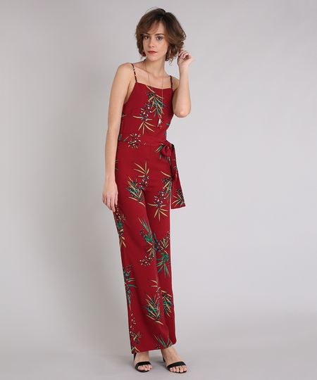 Macacao-Feminino-Estampado-de-Folhagem-com-Tira-para-Amarrar-Alca-Fina-Vermelho-9013452-Vermelho_1 Macacao-Feminino-Estampado-de-Folhagem-com-Tira-para-Amarrar-Alca-Fina-Vermelho-9013452-Vermelho_1