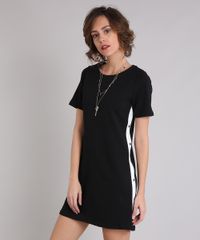 Vestido-Feminino-Curto-Faixa-Lateral-Manga-Curta-Decote-Redondo-Preto-9210062-Preto_1