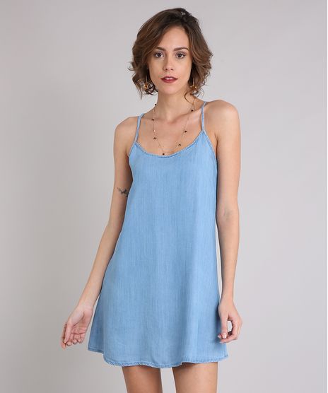 Vestido-Jeans-Feminino-Curto-com-Alca-Fina-Decote-Redondo-Azul-Claro-9204373-Azul_Claro_1