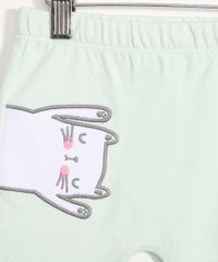 Calca-Infantil-de-Algodao-com-Bordado-de-Gatinho-Verde-Claro-9957008-Verde_Claro_3