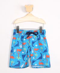 Bermuda-Surf-Infantil-Estampada-de-Dinossauros-com-Bolso-Azul-9979739-Azul_1