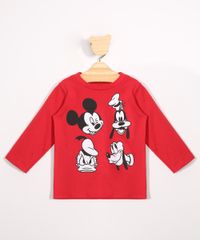 Camiseta-Infantil-de-Algodao-Mickey-e-Amigos-Manga-Longa-Vermelha-9980221-Vermelho_1