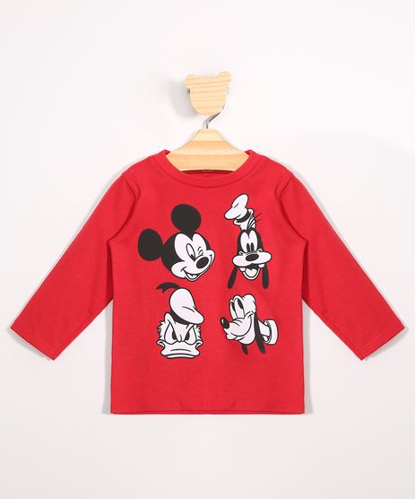Camiseta-Infantil-de-Algodao-Mickey-e-Amigos-Manga-Longa-Vermelha-9980221-Vermelho_1
