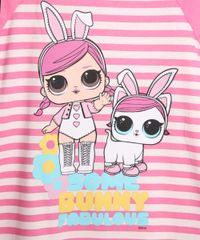 Camisola-Infantil-de-Algodao-Raglan-Listrada-LOL-Bunny-Manga-Curta-Rosa-9983169-Rosa_2