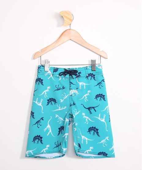 Bermuda-Surf-Infantil-Estampada-de-Dinossauros-com-Bolso-Verde-Claro-9979514-Verde_Claro_1