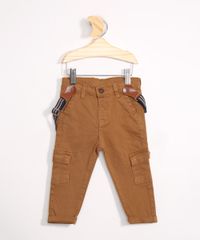 Calca-Infantil-de-Sarja-Cargo-com-Suspensorio-Marrom-9748488-Marrom_1