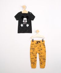 Calca-Infantil-de-Moletom-Jogger-Estampada-de-Cachorrinhos-Mostarda-9980245-Mostarda_3