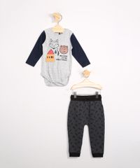 Body-Infantil-com-Estampa-Interativa-de-Raposa-Manga-Longa-Cinza-Mescla-9980244-Cinza_Mescla_3