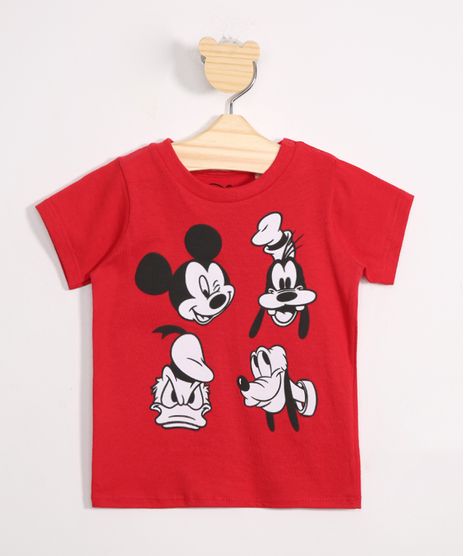 Camiseta-Infantil-de-Algodao-Mickey-e-Pateta-Manga-Curta-Vermelha-9980235-Vermelho_1