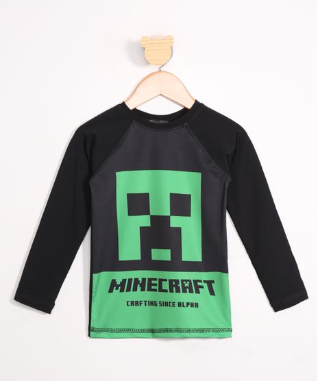 Camiseta-de-Praia-Infantil-Minecraft-Creeper-Manga-Longa-com-Protecao-UV50--Preta-9981087-Preto_1
