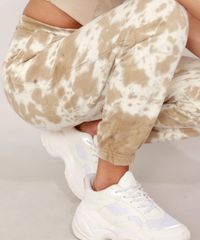 Calca-Jogger-de-Moletom-Estampada-Tie-Dye-com-Bolsos-Cintura-Alta-Bege-9976467-Bege_5