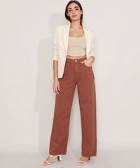 Calca-Wide-Reta-de-Sarja-Cintura-Super-Alta-Marrom-9990798-Marrom_3