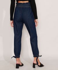 Calca-Clochard-Jogger-Jeans-com-Recortes-e-Faixa-para-Amarrar-Cintura-Super-Alta-Azul-Escuro-9985905-Azul_Escuro_2
