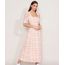 Vestido-de-Viscose-Estampado-Xadrez-Midi-Manga-Bufante-Multicor-9985255-Multicor_1