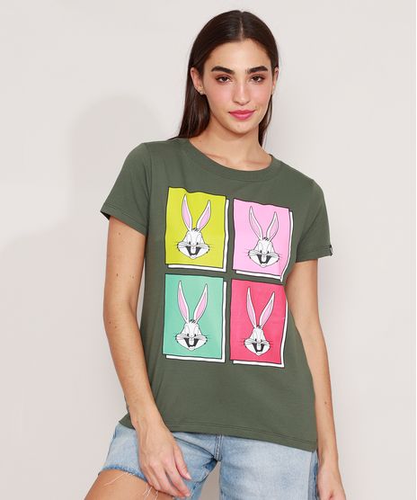 Camiseta-Pernalonga-Manga-Curta-Decote-Redondo-Verde-Militar-9983998-Verde_Militar_1