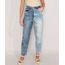 Calca-Mom-Jeans-Marmorizada-com-Lavagem-Contrastante-Cintura-Super-Alta-Azul-Medio-9988939-Azul_Medio_1
