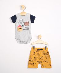 Body-Infantil-com-Estampa-Interativa-de-Bichos-Manga-Curta-Cinza-Mescla-9980218-Cinza_Mescla_3