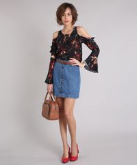 Saia-Jeans-Feminina-Cintura-Alta-com-Botoes--Azul-Medio-9133688-Azul_Medio_3