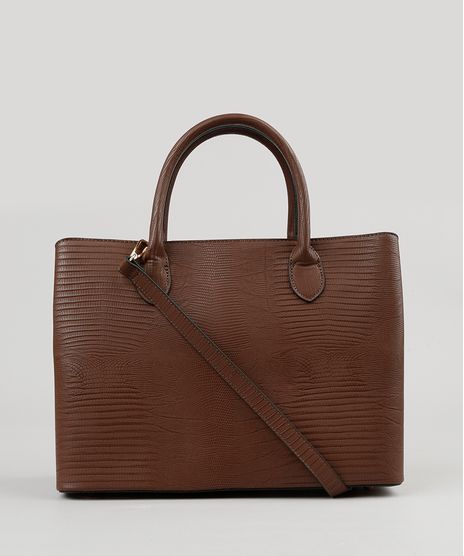 Bolsa-Feminina-Shopper-Texturizada-com-Alca-Transversal-Marrom-8501145-Marrom_1
