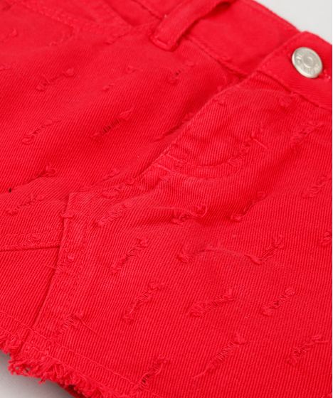 short saia vermelho infantil