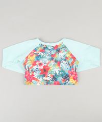Blusa-de-Praia-Infantil-Cropped-com-Protecao-UV50--Estampada-Floral--Verde-Claro-9120379-Verde_Claro_2