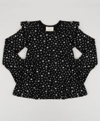 Blusa-Infantil-Estampada-de-Estrelas-com-Babado-Manga-Longa-Decote-Redondo-Preta-9195748-Preto_1
