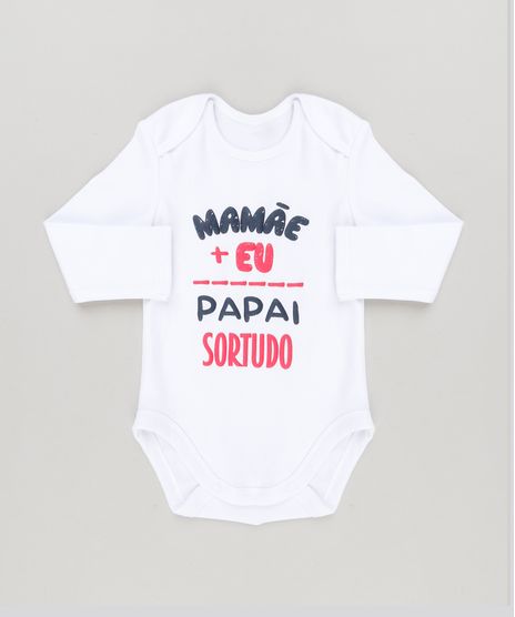 Body-Infantil--Papai-Sortudo--Manga-Longa-Decote-Redondo-em-Algodao---Sustentavel-Branco-8922366-Branco_1