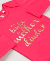Body-Infantil--Eu-Tenho-a-Melhor-Dinda--Manga-Longa-Decote-Redondo-em-Algodao---Sustentavel-Rosa-8922345-Rosa_4