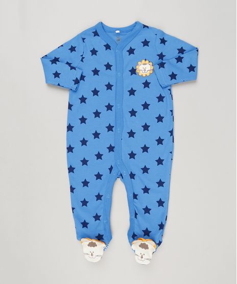 Macacao-Infantil-Leao-Estampado-de-Estrelas-Manga-Longa-em-Algodao---Sustentavel-Azul-8941287-Azul_1