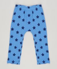 Calca-Infantil-Leao-Estampada-de-Estrelas-em-Algodao---Sustentavel-Azul-8941245-Azul_2