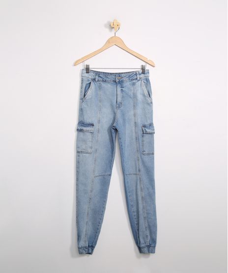 Calca-Juvenil-Jeans-Jogger-Cargo-com-Recortes-Azul-Medio-9980910-Azul_Medio_1