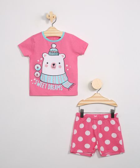 Pijama-Infantil-Urso-Polar-Manga-Curta-Rosa-9984538-Rosa_1 Pijama-Infantil-Urso-Polar-Manga-Curta-Rosa-9984538-Rosa_1