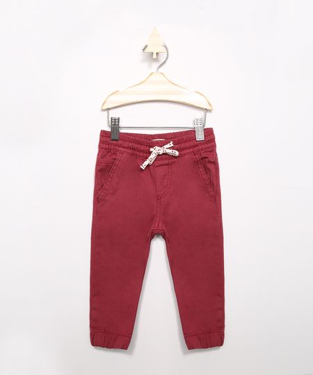 Calca-Infantil-de-Sarja-Jogger-Vinho-9632470-Vinho_1