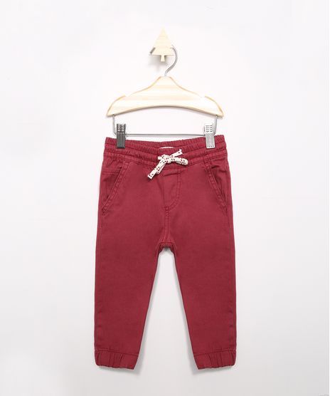 Calca-Infantil-de-Sarja-Jogger-Vinho-9632470-Vinho_1